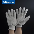 China Supplier White Woolen Working Glove With Cotton Knitted Cuff