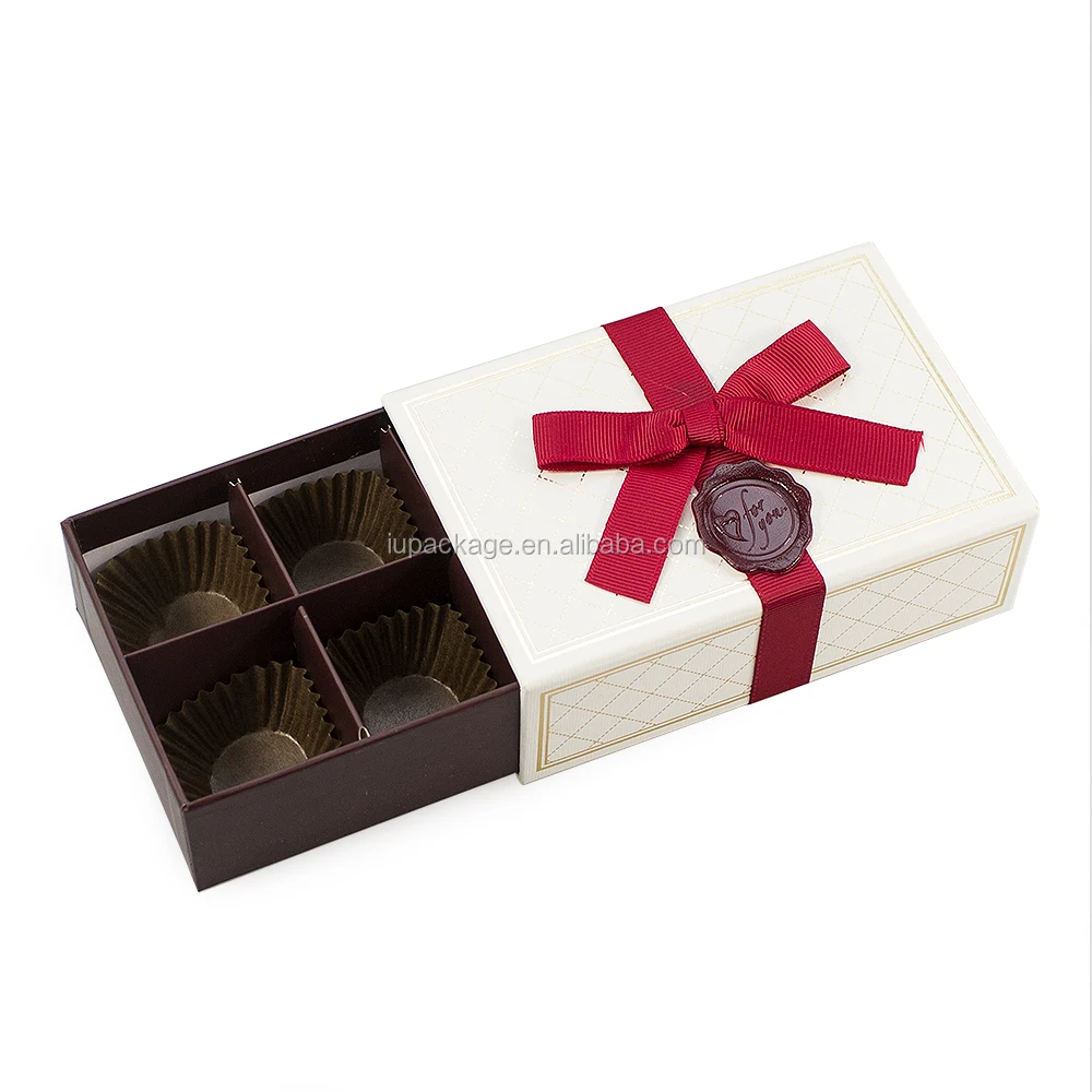 white empty drawer box chocolate praline packaging gift box with