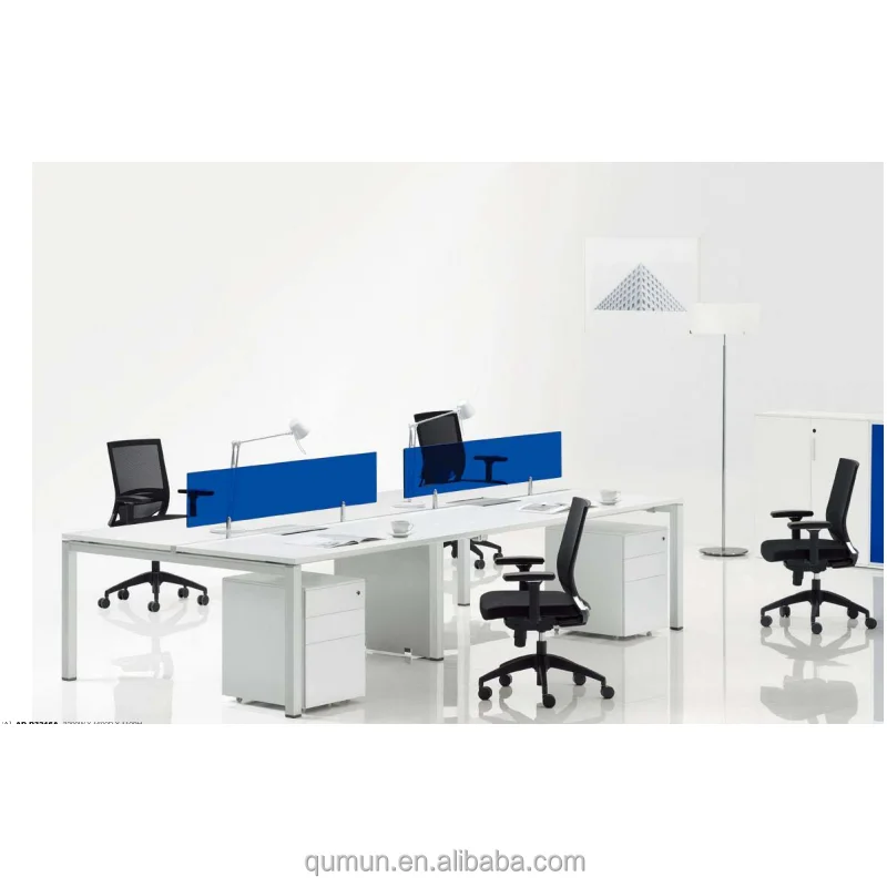 Ofis mobilya beyaz laminat ofis masası bölme çin'de yapılan çalışma ekran