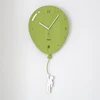 China Mandelda Wood Quartz Type Pointer Clock Bedroom Decorative Balloon Shape Wall Clock Insert for Kids,Green Color