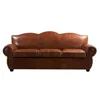 Vintage Brown Leather Living Room Sofa
