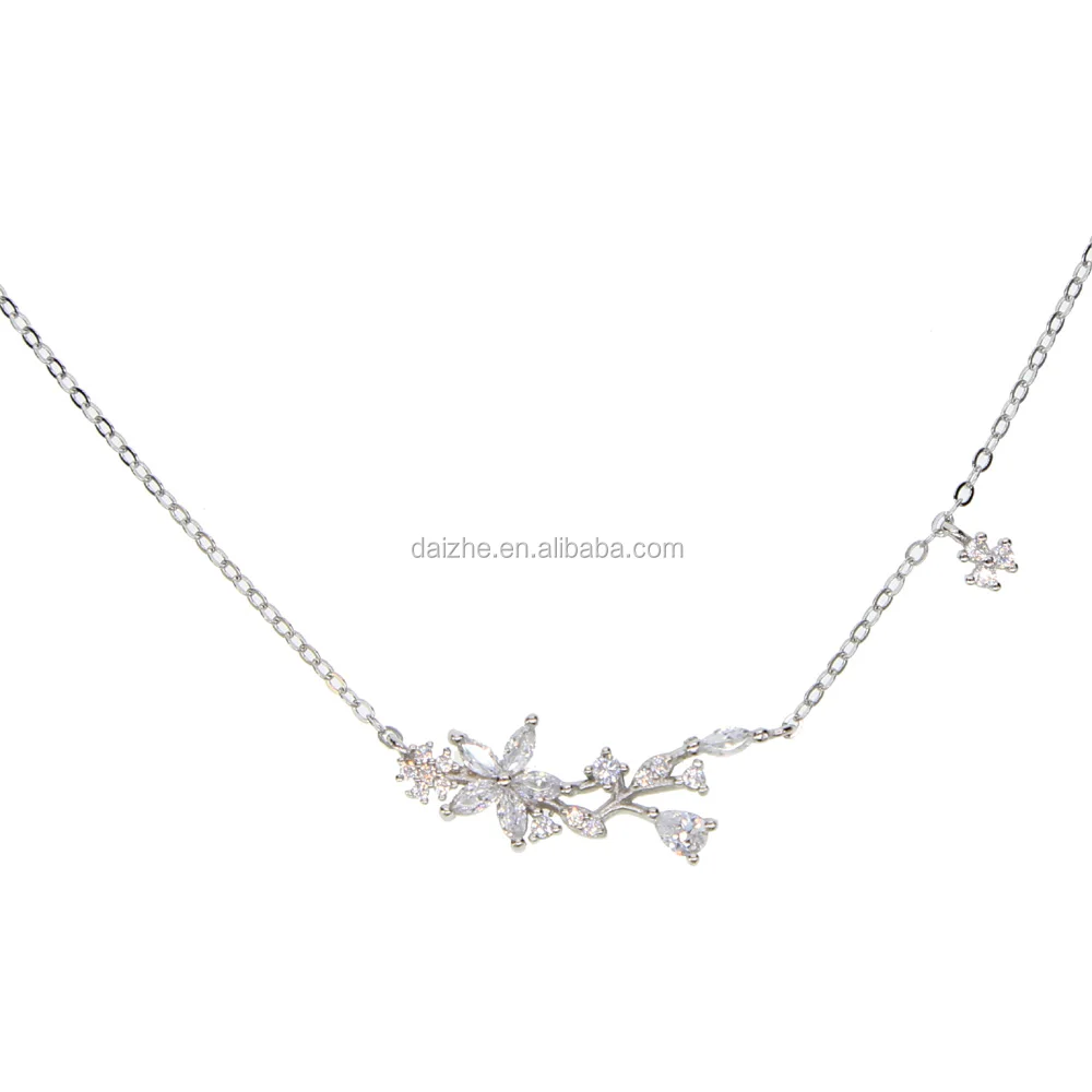 2021 fashion 925 sterling silver cz paved flower tree charm pendant tiny chain necklace for wedding jewelry, Black
2021 fashion 925 sterling silver cz paved flower tree charm pendant tiny chain necklace for wedding jewelry, Black