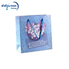Blue beautiful mobile phone takeaway paper hand bag for clothing