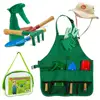 Kids Gardening Set, Kids Gardening Tools with rake, Kids Gardening Gloves Washable Apron Set for Sand Gardening