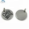 Factory Direct Stamped Round Silver Zinc Alloy Metal Logo Charms