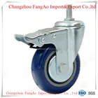 Medium Duty Threaded Stem Swivel Castor Polythene Wheel with brake Ball Bearing Metal Cover