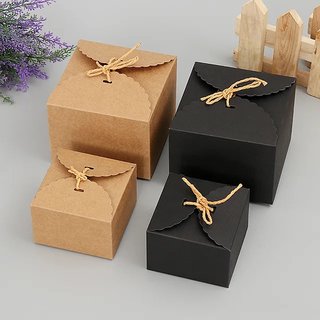 custom print cubic brown kraft paper packaging gift box