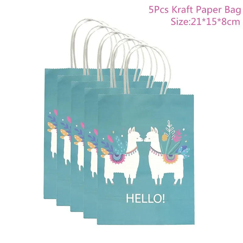 llama kraft paper bag with handles paper gift bags birhhday