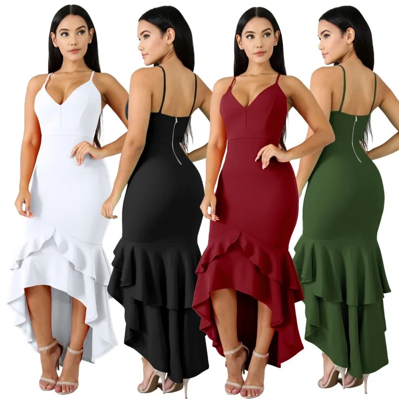 Maxi Party Dress Women Sexy V-Neck Female Ruffles Long Dress Summer Elegant Vestidos Y10439
Maxi Party Dress Women Sexy V-Neck Female Ruffles Long Dress Summer Elegant Vestidos Y10439