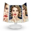 Cosmetic Desktop Light Mirror Makeup 3 Sides Foldable Rechargeable Touch Screen Lighted Magnifying Makeup Mirror with LED Light