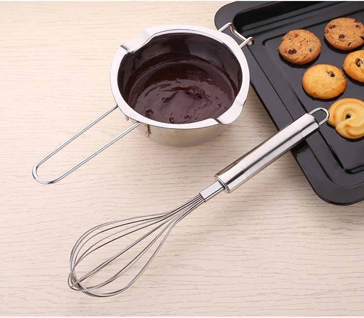 18/8 Stainless Steel Universal Melting Pot, Double Boiler Insert, Double Spouts, Melted Butter Chocolate Cheese Caramel Homemade