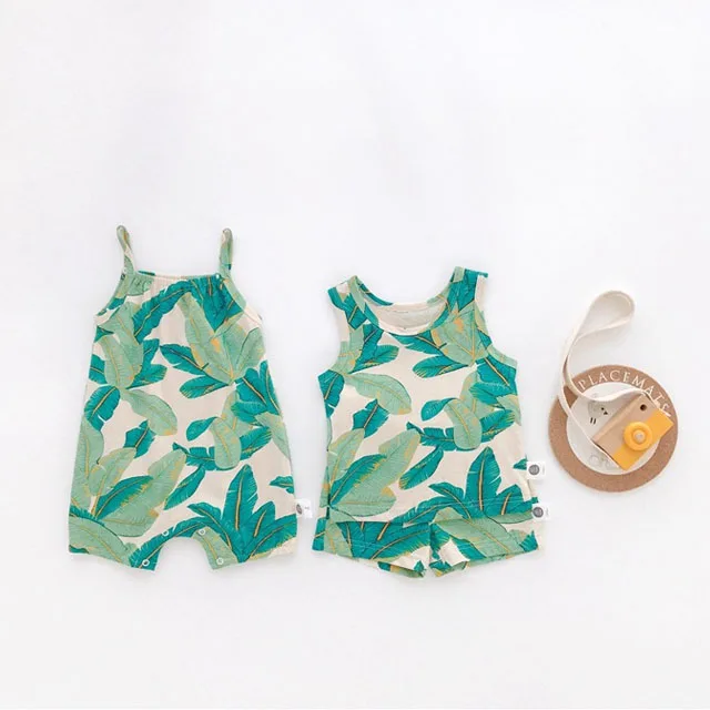 customize boutique100% Cotton Newborn Printed Baby jumpsuit summer two-piece short-sleeved virgin suit green shorts children's
customize boutique100% Cotton Newborn Printed Baby jumpsuit summer two-piece short-sleeved virgin suit green shorts children's