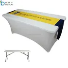 Customized polyester tablecloth rectangular stretch fitted spandex wedding table cloth