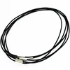 New design 2mm rubber cord necklace rubber chain black chain with magnetic clasp