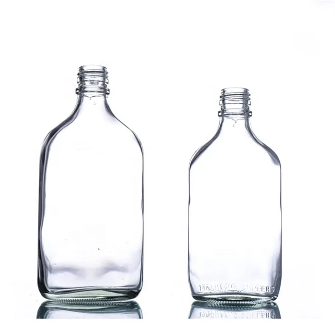 250 ml şeffaf düz boş cam şarap/likör şişesi vodka plastik vidalı kapak