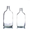 250ml clear flat empty glass wine/ liquor bottle for vodka with plastic screw cap