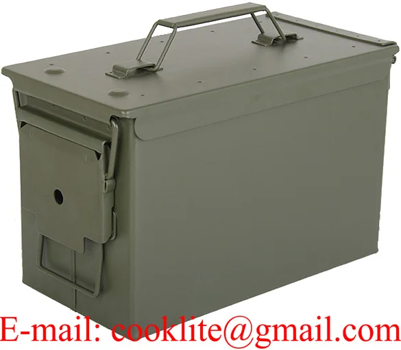 Caisse à munition militaria grand modèle PA108 / Boîte métallique de rangement munitions