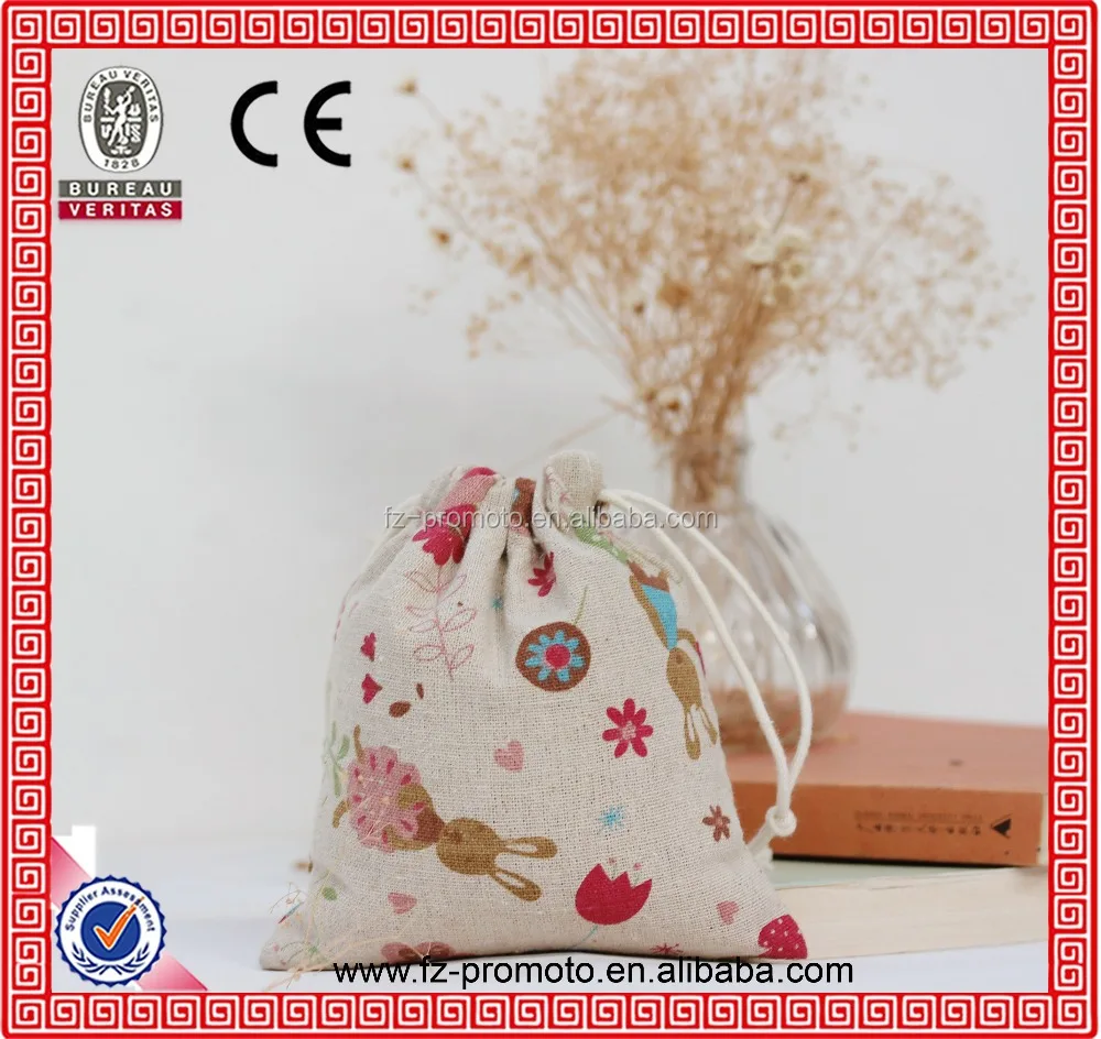 portable small party gift bags cute rabbit design burlap gift