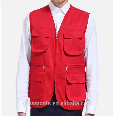 OEM Vest with many pockets Wholesale Winter sleeveless work vest for workers with four