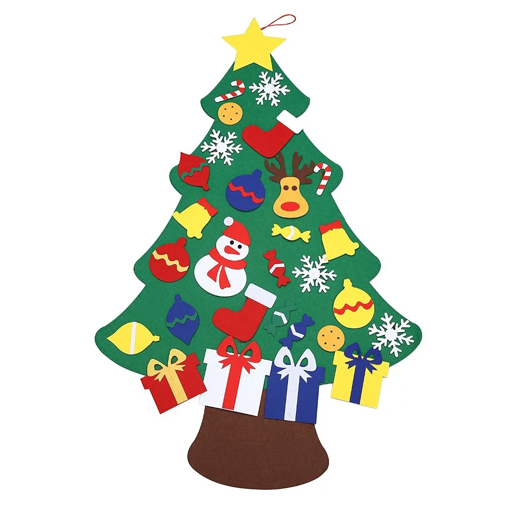 home door christmas decorations felt christmas tree set with 30