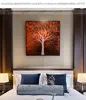 Tree Wall Art On Metal Abstract Paintings Modern Artwork Art Wall Decor Hand Painted Picture 24x48Inch