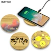 2019 New Arrivals Hot Selling Bamboo Wireless Charger Circle Design Qi 5V 2A Battery Charger For iPhone For Samsung For Huawei