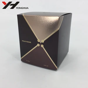 dark purple gold stamping and embossing cube paper gift box