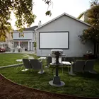 100 Inch 4:3 Portable Simple Projection Screen Canvas Front Projection with Eyelet Wall Mountable