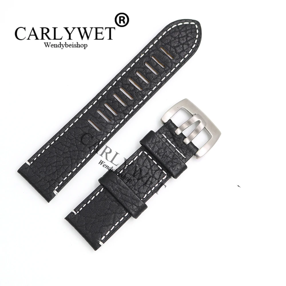 CARLYWET 23mm Wholesale Real Leather Black Handmade Thick Vintage Wrist Watch Band Strap Belt With Double Tongue Pin Buckle
CARLYWET 23mm Wholesale Real Leather Black Handmade Thick Vintage Wrist Watch Band Strap Belt With Double Tongue Pin Buckle