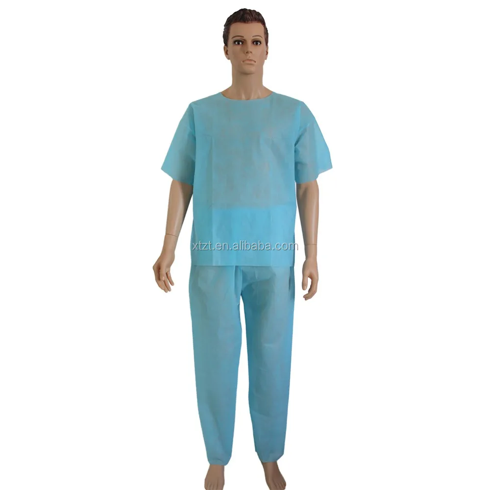 Disposable Pp Non Woven Upper Scrub And Pants For Patients Surgical