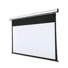 100 Inch hd Remote Control Tubular Motorized Tab Tension Projector Screen with Front Projection White Fabric