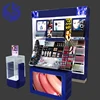 Nice make up store design wood cosmetic counter floor display stand