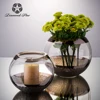 good sell hand blown home decoration mercury wedding centerpieces round glass flower candle vase