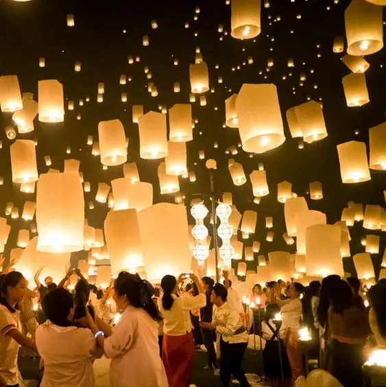 large size column shape paper flying sky lantern for wishing, View