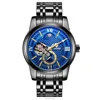 Skeleton Watch Mens Day Dial Wrist Mechanical Stainless Steel Bronze Student's Wristwatches