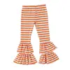 2017 Kaiyo Free-style Newest Design Child's stripe Double Long Ruffle Girls' Trousers