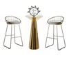 Stainless steel Party Event Gold High Bar Cocktail Table