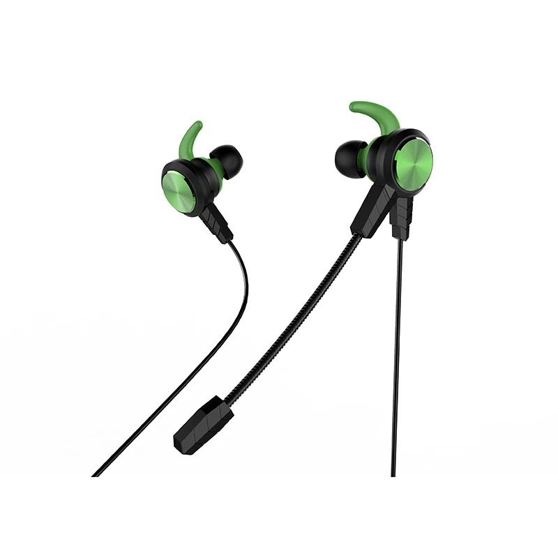 QC4 Earhook 3.5mm jack stereo earbuds earphone noise cancelling in-ear wired gaming headset headphones with mic - ANKUX.COM