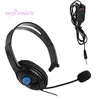 Black 3.5mm Single Headphone Headset With Microphone Wired for Sony PS4 PlayStation Computer Game Gaming Earphone