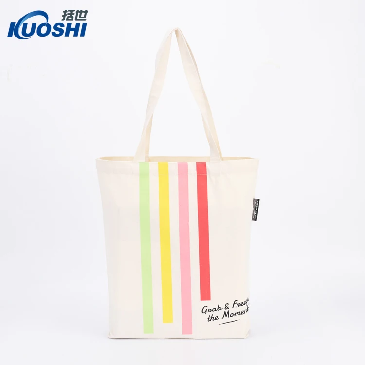 plain reusable eco-friendly cotton tote shopping bag with custom