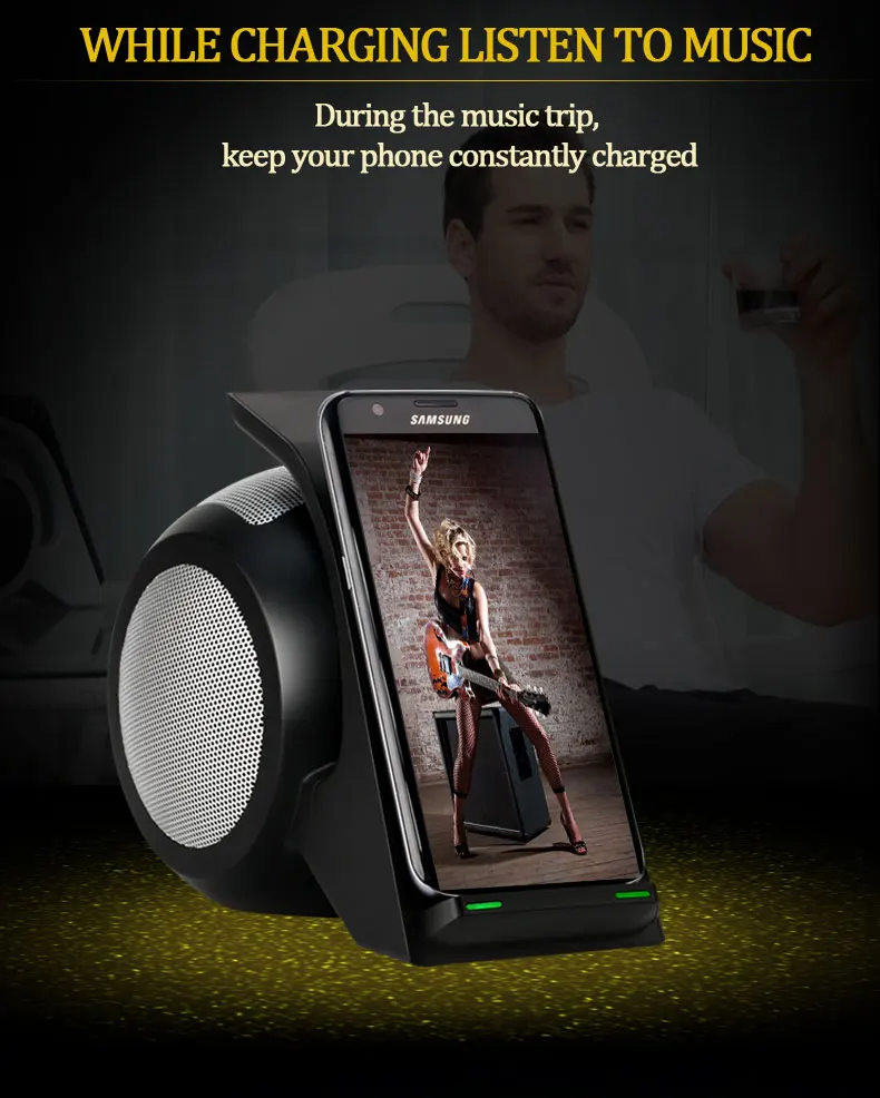 5.0 wireless charging bluetooth speaker NFC speaker qi wireless charging bluetooth speaker - ANKUX.COM