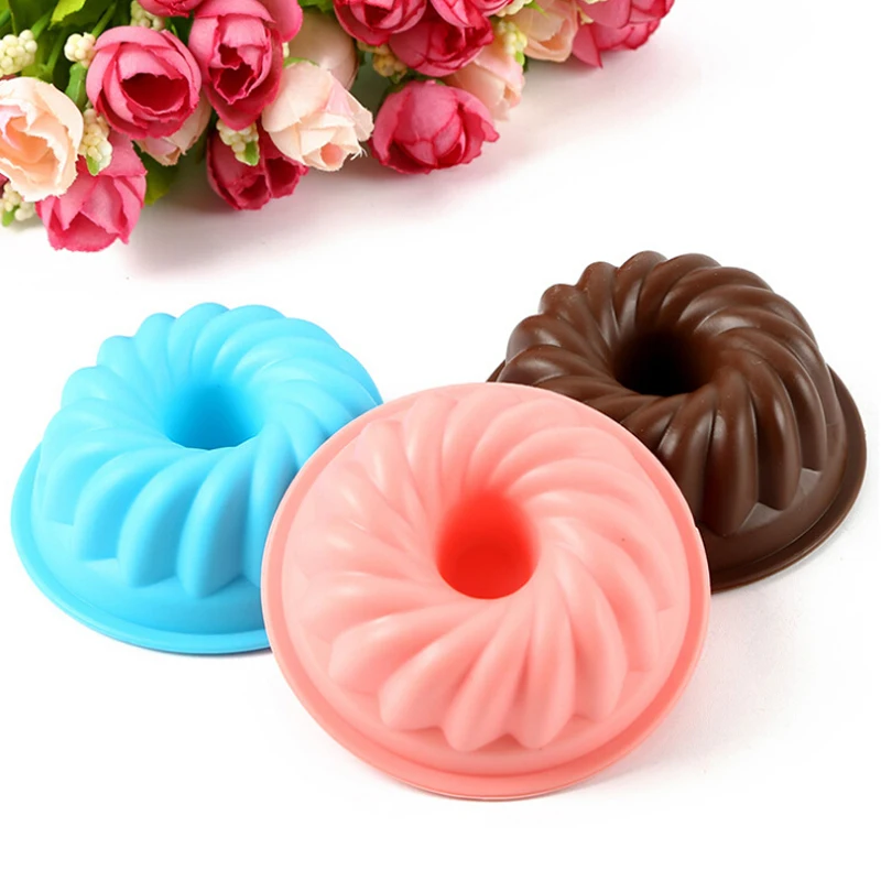 DIY Silicone Cake Molds Muffin Cup Dessert Pastry Round Shape Jelly Pudding Cake Pan Christmas Kitchen Supplies Cooking Tool