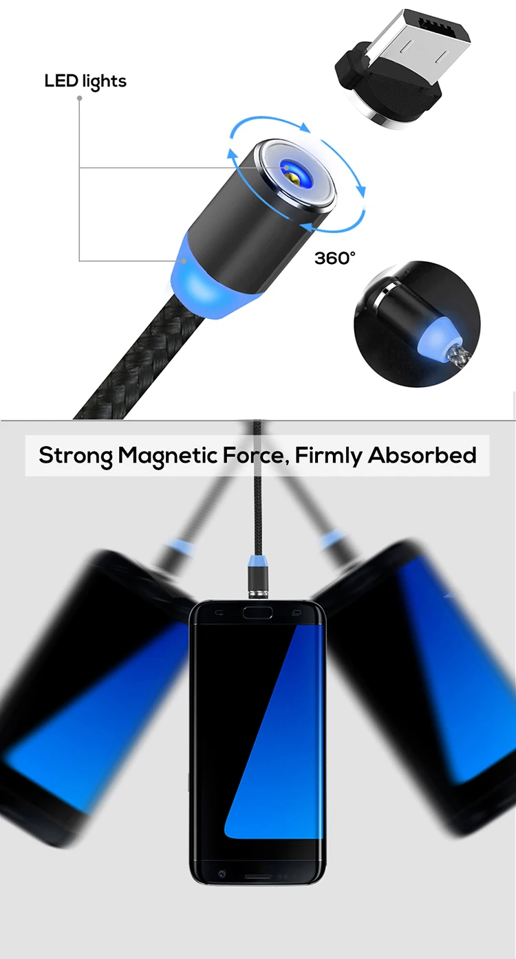2018 Hot Sale Nylon Round Micro magnetic cable For Android Phone - ANKUX.COM