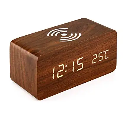 Best gift mobile phone Qi wooden wireless charger digital alarm clock with temperature
Best gift mobile phone Qi wooden wireless charger digital alarm clock with temperature
