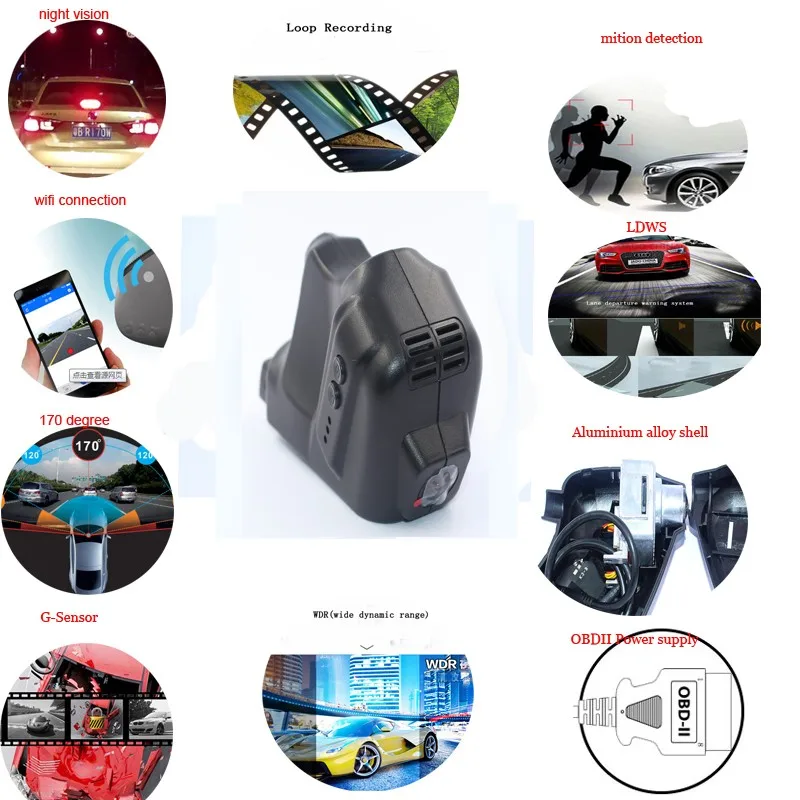 Dash Cam 2016 For Boxster 911 Video Recorder With 32G Memory Card WIFI Car DVR With Car Window Closing Rear Trunk Close Function