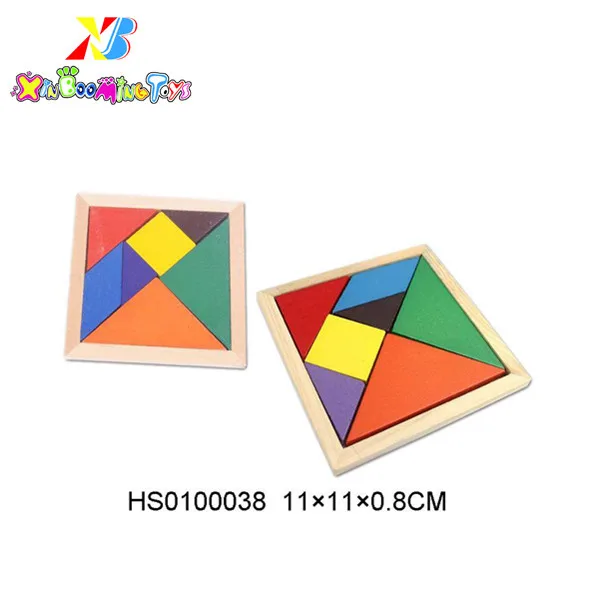 Tangram seven-pieces puzzle wooden jigsaw puzzle educational toys for kids