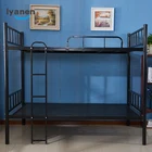 Space saving furniture design 2 layer bedroom steel adult bunk bed