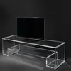 Custom Clear Acrylic Stunning TV Stand Monitor Stand Perspex Computer Monitor Screen Holder Table with Book Holder
