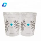 Customized printed ziplock standup white kraft paper tea bag packaging