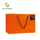 Cheap Recycled custom color Square Bottom Matt Eurotote paper bag with handles
